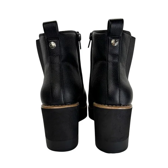Kelly &‎ Katie Black Wedge Heel Ankle Booties Womens 7.5M - Picture 4 of 6